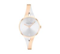 Calvin Klein Zwei-Zeiger-Quarzwerk-Uhr für Damen Kollektion Joyful mit Zweifarbiges mit Armreif aus Edelstahl - 25100028