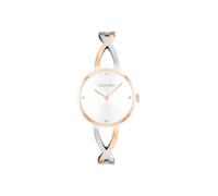 Calvin Klein Zwei-Zeiger-Quarzwerk-Uhr für Damen Kollektion Sculpted Embrace mit Zweifarbiges mit Armreif aus Edelstahl - 25100060
