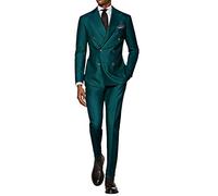 CALVINSUIT Herren Anzug 2 teilig zweireihig Spitzenrevers Business Hochzeits Smoking