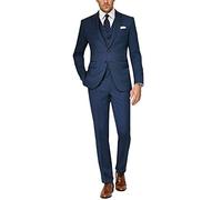 CALVINSUIT Herren Anzug 3-teilig Slim Fit Smoking mit Zwei Knöpfen für die Business Hochzeitsfeier lässig