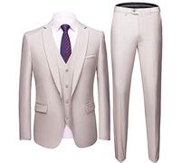 CALVINSUIT Herren Anzug Kerbe Revers EIN Knopf 3-teiliger Anzug Business Hochzeit Lässiger Smoking