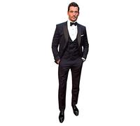 CALVINSUIT Herren Männer 3 Stücke Anzug Slim Fit Marineblau Spitze Revers Kleid Business Hochzeit Smoking