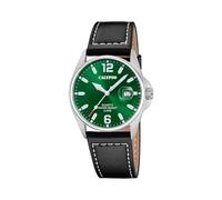 Calypso Herrenuhr Analog Leder Schwarz - Quarz - Datum - Gehärtetes Mineralglas - Wasserdicht 5 ATM Elegant K5870/5 Basic