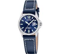 CALYPSO Damenuhr K5871/3 Basic, Gehäuse aus Edelstahl 316L, silberfarben, Lederarmband, Blau, blau