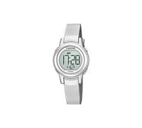 Calypso Damen Digitaluhr Kautschuk Silber - Hochwertiges Glas - Wasserdicht 10 ATM - Datum, Kalender, Stoppuhr, Doppelzeit, Licht, Alarm, 12/24 Std K5736/1