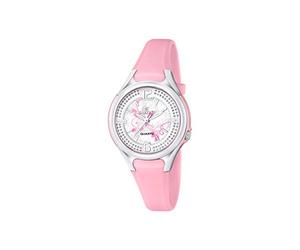 Calypso Damen Quarzuhr mit Silber Zifferblatt Analog-Anzeige und Pink Kunststoff Strap k5575/2
