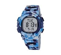 Calypso Digitaluhr Herren mit Kautschukband Blau | Sportuhr, Wasserdicht 5 ATM, Datum & Kalender, Stoppuhr, 2. Zeitzone, Licht, Alarm, K6073/5 Digital Crush