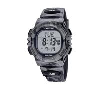 Calypso Digitaluhr Herren mit Kautschukband Grau | Sportuhr, Wasserdicht 5 ATM, Datum & Kalender, Stoppuhr, 2. Zeitzone, Licht, Alarm, K6073/3 Digital Crush