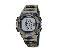 Calypso Digitaluhr Herren mit Kautschukband Grün | Sportuhr, Wasserdicht 5 ATM, Datum & Kalender, Stoppuhr, 2. Zeitzone, Licht, Alarm, K6073/4 Digital Crush