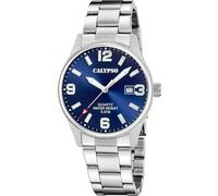 Calypso Watches Herrenuhr Basic K5860/3 – Quarz, Edelstahl 316L, Datum, 5 ATM – silberfarben, blau