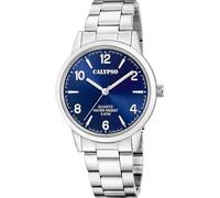 Quarzuhr CALYPSO WATCHES "Basic", silber (silberfarben, blau), Armbanduhren, Herren, Quarzuhr, Armbanduhr, Herrenuhr, Edelstahlarmband, analog (30438700-0)