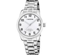 Calypso Herrenuhr Analog aus Edelstahl 316l Silberfarben | Quarzwerk, Widerstandsfähiges Mineralglas, Wasserdicht 5 ATM K5866/1 Basic