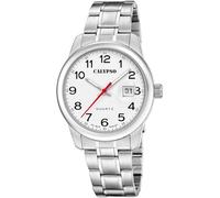 Quarzuhr CALYPSO WATCHES "Basic", silber (silberfarben, weiß), Armbanduhren, Damen, Quarzuhr, Armbanduhr, Herrenuhr, Edelstahlarmband, analog, Tag (97149569-0) silberfarben, weiß