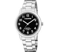 Quarzuhr CALYPSO WATCHES "Basic", silber (silberfarben, schwarz), Armbanduhren, Herren, Quarzuhr, Armbanduhr, Herrenuhr, Edelstahlarmband, analog (52326304-0) silberfarben, schwarz