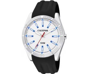 Calypso Herrenuhr schwarz Quarz analog Kunststoff Armbanduhr PU K5763