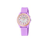 Calypso K5823/4 Uhr Mädchen Kinderuhr Kautschuk Kunststoff 10 bar Analog Licht lila