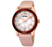 Calypso K5653 Damenuhr analog Quarz mit Leder/ Textilarmband