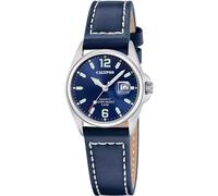 CALYPSO Damenuhr K5871/3 Basic, Gehäuse aus Edelstahl 316L, silberfarben, Lederarmband, Blau, blau