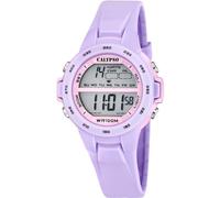 Calypso Kinderuhr Digital - Kautschuk Violett - Wasserdicht 10 ATM - Datum & Kalender Chronograph Doppelte Zeitzone Licht Alarm 12/24h - Junior Collection - K5850/3