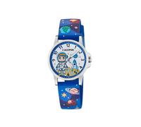 Calypso Kinderuhr Edelstahl analog Quarz blaues Kunststoffband K5790/3