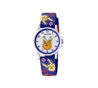 Calypso Kinderuhr Edelstahl analog Quarz blaues Kunststoffband K5790/5