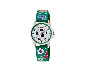 Calypso Kinderuhr Edelstahl analog Quarz grünes Kunststoffband K5790/2