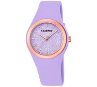 Calypso Quarzuhr lila > Kunststoff PU Band Armbanduhr analog > K5755/2