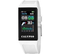 Calypso Smartwatch Herrenuhr Kautschuk Weiß - IP68 - Musiksteuerung, Schritt- und Kalorienzähler, Multisport, Herzfrequenz K8501/1