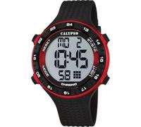 Calypso Uhr Digital Herren aus Kautschuk Schwarz Sport-Herrenuhr | Wasserdicht 10 ATM Datum und Kalender, Chronograph, Zwei Zeitzonen, Beleuchtung, Alarm, 12 und 24 Stunden K5663/4 Flash Time