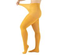 CALZITALY Blickdichte Strumpfhose Grosse Grössen, Curvy Strumpfhosen Plus Size, 60 DEN, L, XL, 2XL, 3XL, 4XL, Made in Italy (XL, Ocker)