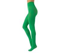 CALZITALY Blickdichte Weiche Strumpfhosen aus Mikrofaser | Bunte Strumpfhose Damen | S, M, L, XL, XXL, 3XL 4XL | 80 DEN | Made in Italy (M, Green apple)