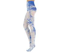 CALZITALY Blickdichte Weiche Strumpfhosen aus Mikrofaser | Bunte Strumpfhose Damen | S, M, L, XL, XXL, 3XL 4XL | 80 DEN | Made in Italy (S, Tie-dye Kobalt)