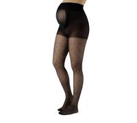 CALZITALY Feine Umstandsstrumpfhose mit Punkten | Schwangerschafts Strumpfhose mit Muster | Übergangszeit Mode | S, M, L, XL | Schwarz | 20 DEN | Made in Italy