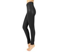 CALZITALY Lederleggings, Öko-Leder-Leggings, Fleece-Leggings, Winterhosen, Thermo-Leggings| Made in Italy (XS, Schwarz)