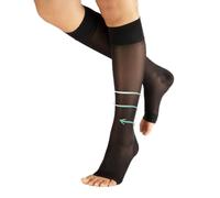CALZITALY Medizinische Kompressionsstrümpfe Damen 70 DEN ohne Spitze, Thrombosestrümpfe Herren 10-14 mm/Hg (1 Paar - Schwarz, S/M)