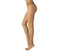 CALZITALY Nahtlose Feinstrumpfhose mit Spitzenbund | Strumpfhosen ohne Naht mit Spitze | S, M/L, L/XL | Schwarz, Hautfarbe | 15 DEN | Made in Italy (M-L, Sun - Spitze A)