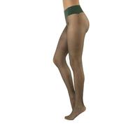 CALZITALY Trasparente Strumpfhose, Nahtlose Strumpfhose, gepunktet Strumpfhosen Damen, S, M, L, XL, XXL, Schwarz, Blau, Hautfarbe, Sun, Tan, 15 DEN, Made in Italy (S, Verde Bosco)