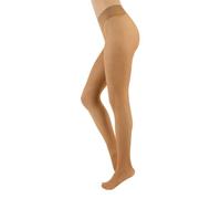 CALZITALY Trasparente Strumpfhose, Nahtlose Strumpfhose, gepunktet Strumpfhosen Damen, S, M, L, XL, XXL, Schwarz, Blau, Hautfarbe, Sun, Tan, 15 DEN, Made in Italy (S, Tan)
