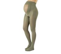 CALZITALY Umstandsstrumpfhose aus Mikrofaser, Blickdichte Schwangerschaft Strumpfhosen | S, M, L, XL, XXL, 3XL, 4XL | 100 DEN | Made in Italy (XL, Olivegrün)