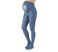 CALZITALY Umstandsstrumpfhose aus Mikrofaser, Blickdichte Schwangerschaft Strumpfhosen | S, M, L, XL, XXL, 3XL, 4XL | 100 DEN | Made in Italy (XXL, Dusty Blue)