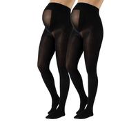 CALZITALY Umstandsstrumpfhose, Blickdichte Schwangerschaft Strumpfhosen | S, M, L, XL, XXL, 3XL, 4XL | 100 DEN | Made in Italy (DE/NL/SE/PL, Alphanumerisch, XXL, Regular, Regular, 2 Paare - Schwarz)