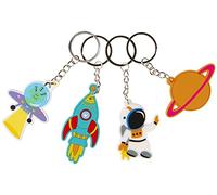 cama24com Weltraum Space Schlüsselanhänger für Kindergeburtstag & Mottoparty als Mitgebsel oder Give-Away für Partytüten & Geburtstagsboxen 12 Stück mit Palandi® Sticker