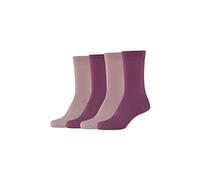 Camano 1102000000 - Damen ca-soft cotton Socken 4 Paar, damson, Größe 35/38