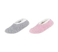 Camano 1202005000 - Damen cosy Kuschel chenille Slippers 2 Paar, dusty rose, Größe 37/38