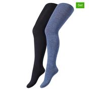 camano 2er-Set: Strumpfhosen in Blau - Größe 134/146 | Babysocken Strumpfhosen