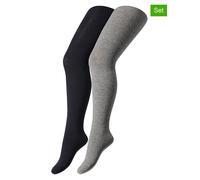camano 2er-Set: Strumpfhosen in Grau - Größe 152-164 | Babysocken Strumpfhosen
