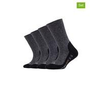 Camano Babys Kinder Sportsocken Jungen & Mädchen (4x Paar) Pro-Tex atmungsaktiv grau 27-30