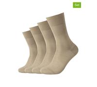 Camano Herren Online Men Mercerised Cotton 4er Pack Socken, Sand, 43/46