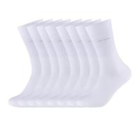 Camano 8 Paar Socken Unisex 3642 CA-SOFT Cotton ohne Gummidruck Damen und Herren Strümpfe, Farbe Weiß, Größe 43-46