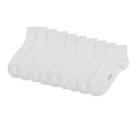 Camano 9 Paar Quarter Socken Unisex 3023 Ca-Soft ohne Gummidruck Damen und Herren Sneaker Strümpfe, Farbe Weiß, Größe 47-49